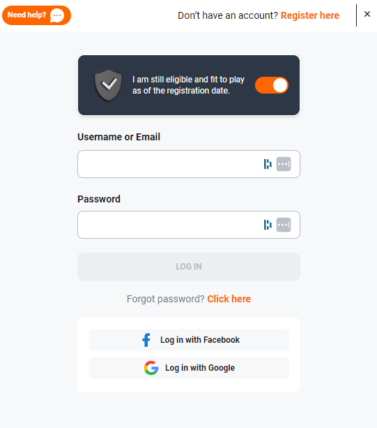 Betano login